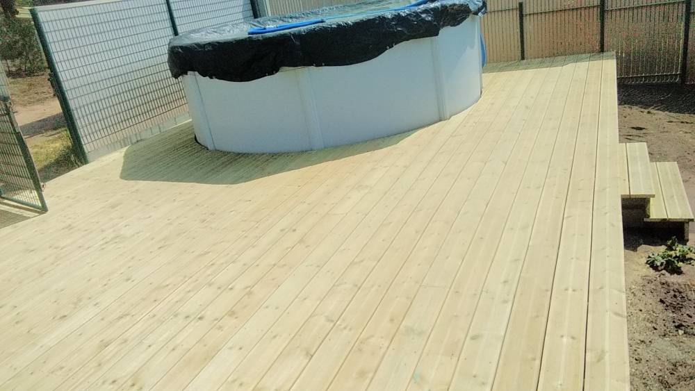 sol fini terrasse bois
